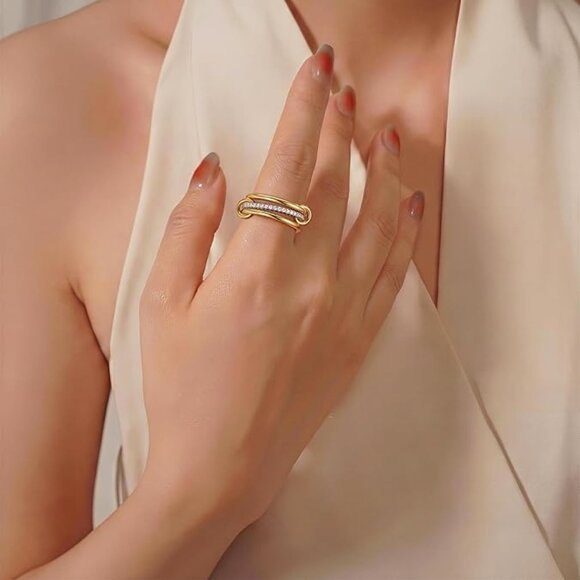 18K Gold Plated Stackable Rings - Picture 6 of 6